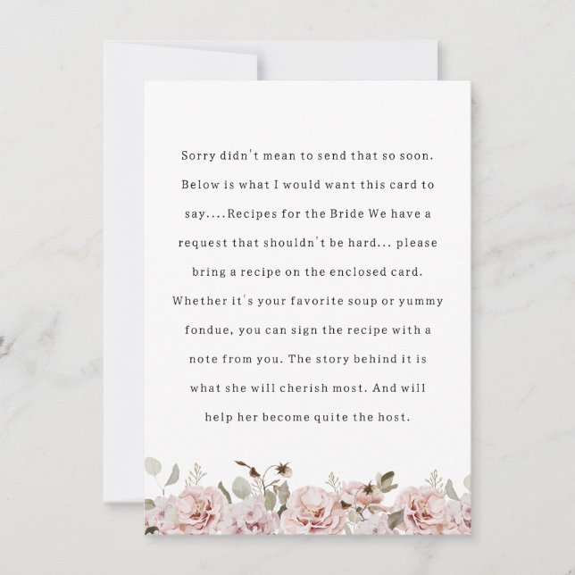 Tarjeta de fiesta de boda con detalles florales ro (Anverso)