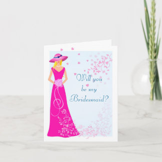 Tarjeta de fiesta de boda de dama de honor