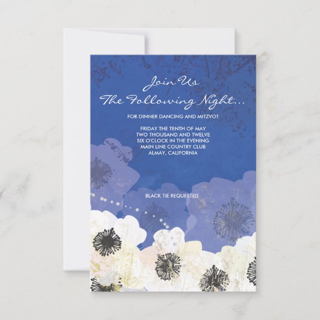 Tarjeta de Fiesta de Boda de Flores de Peacock y A (Anverso)