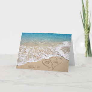 Tarjeta de fiesta de boda de playa personalizada C