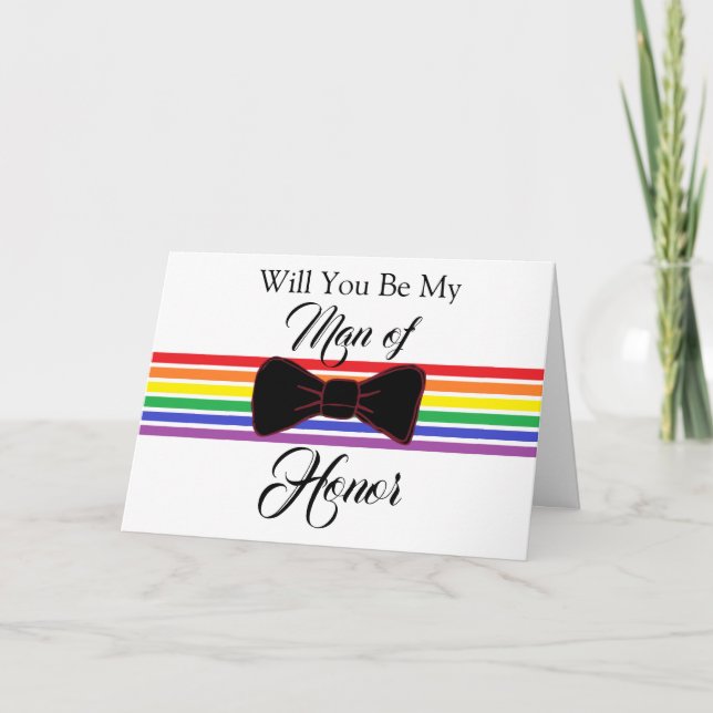 Tarjeta de fiesta de boda de propuesta de hombre d (Anverso)