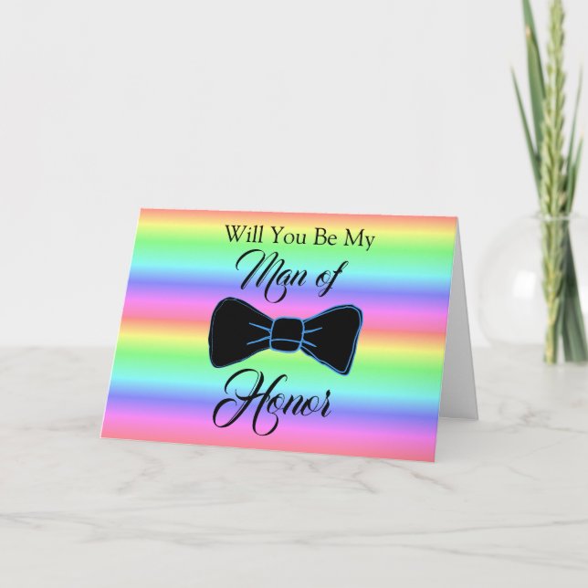 Tarjeta de fiesta de boda de propuesta de hombre d (Anverso)