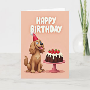 Tarjeta de fiesta de cachorro sonriente