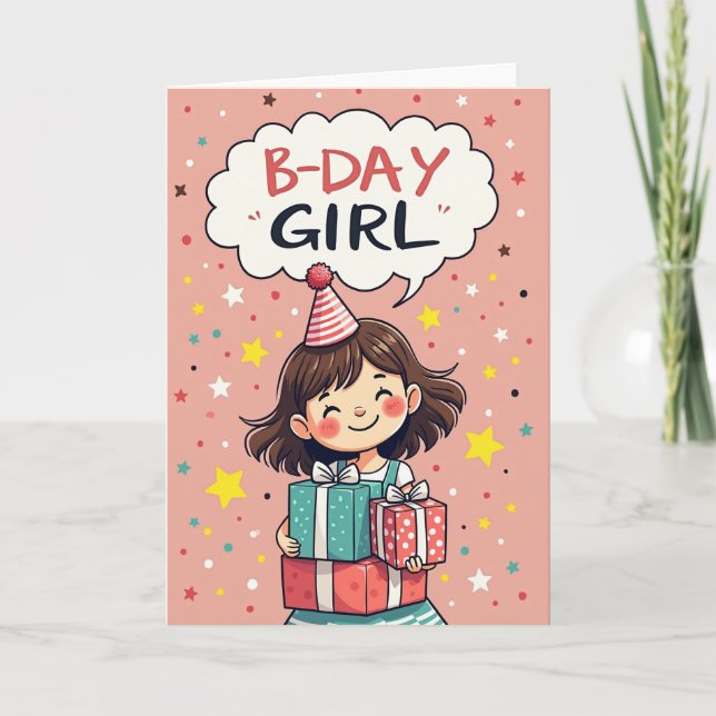 Tarjeta de Fiesta de Chicas Alegres (Anverso)