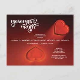 Tarjeta de fiesta de compromiso, dos corazones