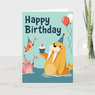 Tarjeta de fiesta de criatura con colmillos