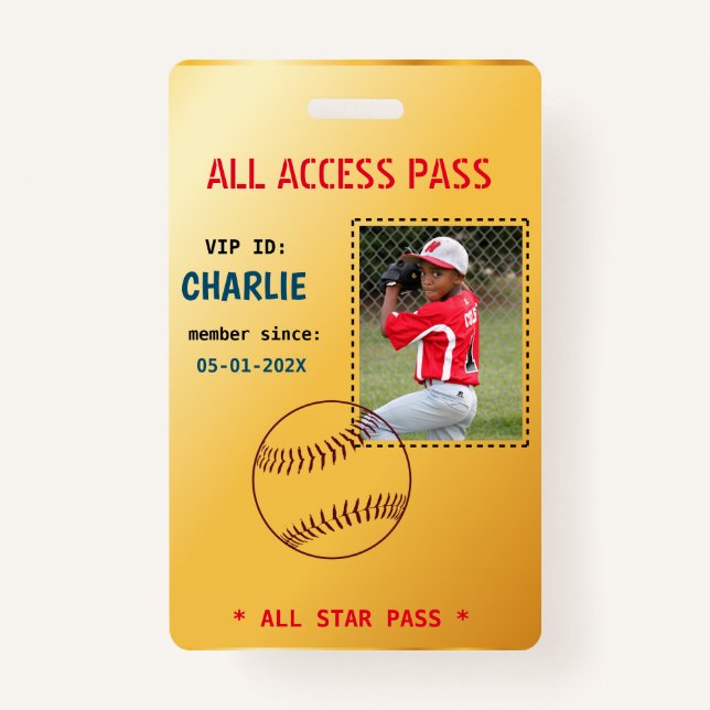Tarjeta de fiesta de cumpleaños de béisbol de acce (Anverso)