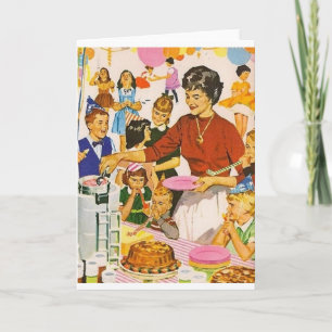 Tarjeta de fiesta de cumpleaños de celebración ret