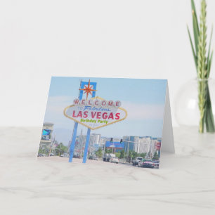 Tarjeta de fiesta de cumpleaños de Las Vegas