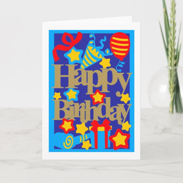 Tarjeta de Fiesta de cumpleaños feliz (Anverso)