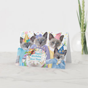 Tarjeta de fiesta de cumpleaños para gatitos
