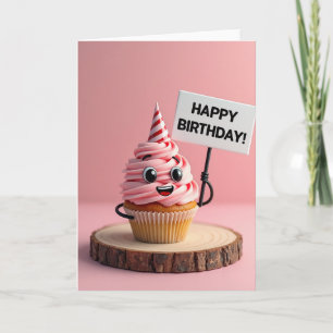 Tarjeta de Fiesta de Cupcake Caprichosa