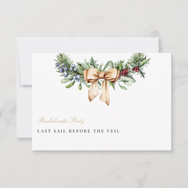 Tarjeta de fiesta de despedida de soltera con deco (Anverso)