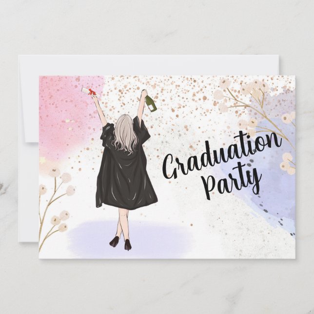 Tarjeta de fiesta de graduación (Anverso)