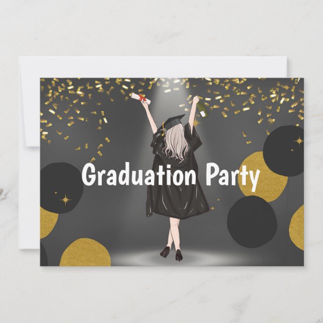 Tarjeta de fiesta de graduación (Anverso)