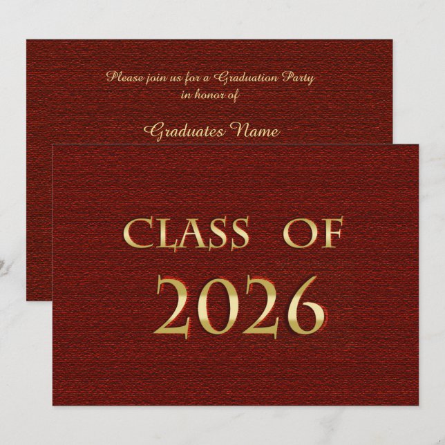 Tarjeta de Fiesta de Graduación de la Clase de 202 (Anverso / Reverso)