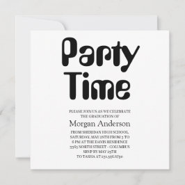 Tarjeta de fiesta de graduación elegante en negro