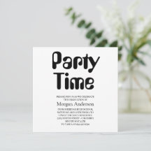 Tarjeta de fiesta de graduación elegante en negro