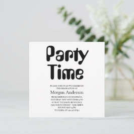 Tarjeta de fiesta de graduación elegante en negro