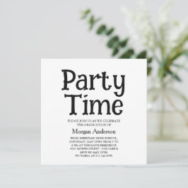 Tarjeta de fiesta de graduación moderna en blanco