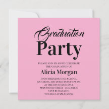 Tarjeta de fiesta de graduación moderna simple en