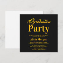 Tarjeta de fiesta de graduación moderna simple en
