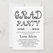 Tarjeta de fiesta de graduación moderna simple en