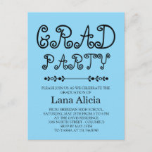 Tarjeta de fiesta de graduación moderna simple en