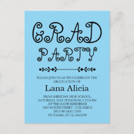 Tarjeta de fiesta de graduación moderna simple en 
