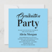 Tarjeta de fiesta de graduación moderna simple en