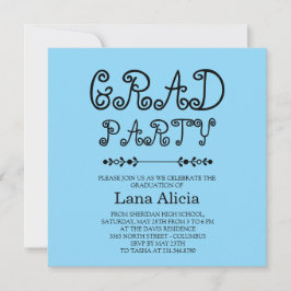 Tarjeta de fiesta de graduación moderna simple en 