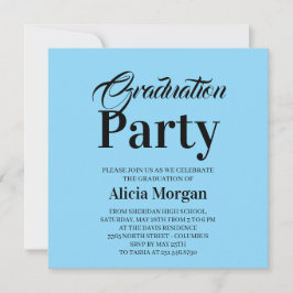 Tarjeta de fiesta de graduación moderna simple en 