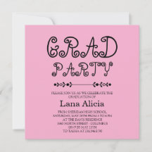 Tarjeta de fiesta de graduación moderna simple en