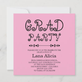 Tarjeta de fiesta de graduación moderna simple en