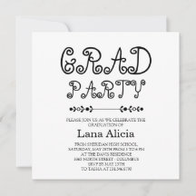 Tarjeta de fiesta de graduación moderna simple en