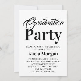 Tarjeta de fiesta de graduación moderna simple en 