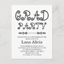 Tarjeta de fiesta de graduación moderna simple en
