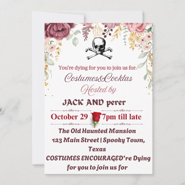 Tarjeta de fiesta de Halloween (Anverso)
