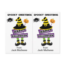 Tarjeta de fiesta de Halloween de la escuela de sa