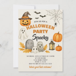 Tarjeta de fiesta de Halloween de lujo