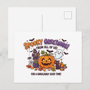 Tarjeta de fiesta de Halloween de saludos espeluzn