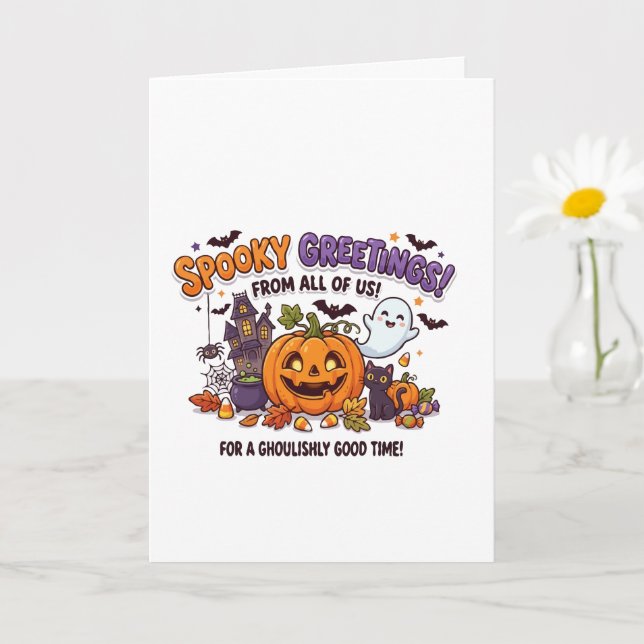 Tarjeta de fiesta de Halloween de saludos espeluzn (Planta pequeña)