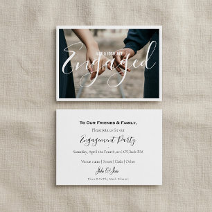 Tarjeta de fiesta de invitación comprometida con b
