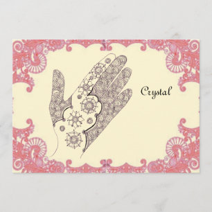 tarjeta de fiesta de manos de henna