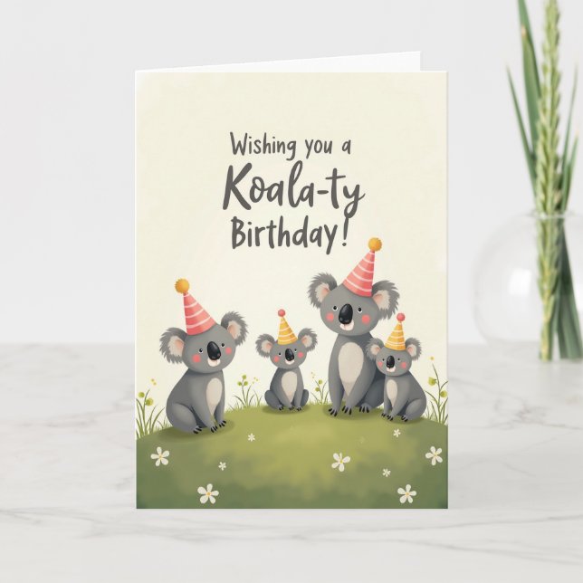 Tarjeta de fiesta de marsupial dulce (Anverso)