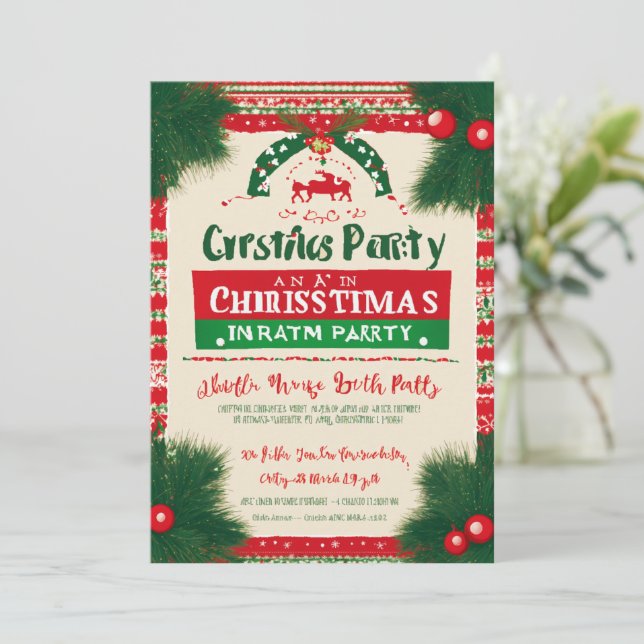 Tarjeta de Fiesta de Navidad (Anverso de pie)