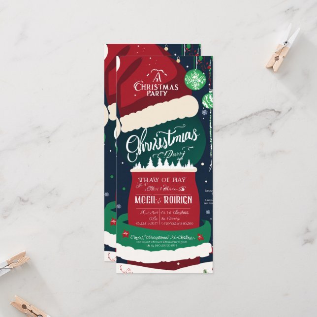 Tarjeta de Fiesta de Navidad (Anverso/Reverso In Situ)