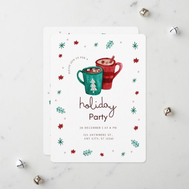 Tarjeta de Fiesta de Navidad (Anverso/Reverso In Situ)