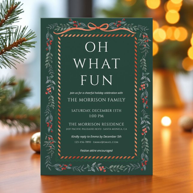 Tarjeta de fiesta de Navidad con lazo rojo y verde (Subido por el creador)