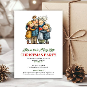 Tarjeta de fiesta de Navidad de dibujos animados p